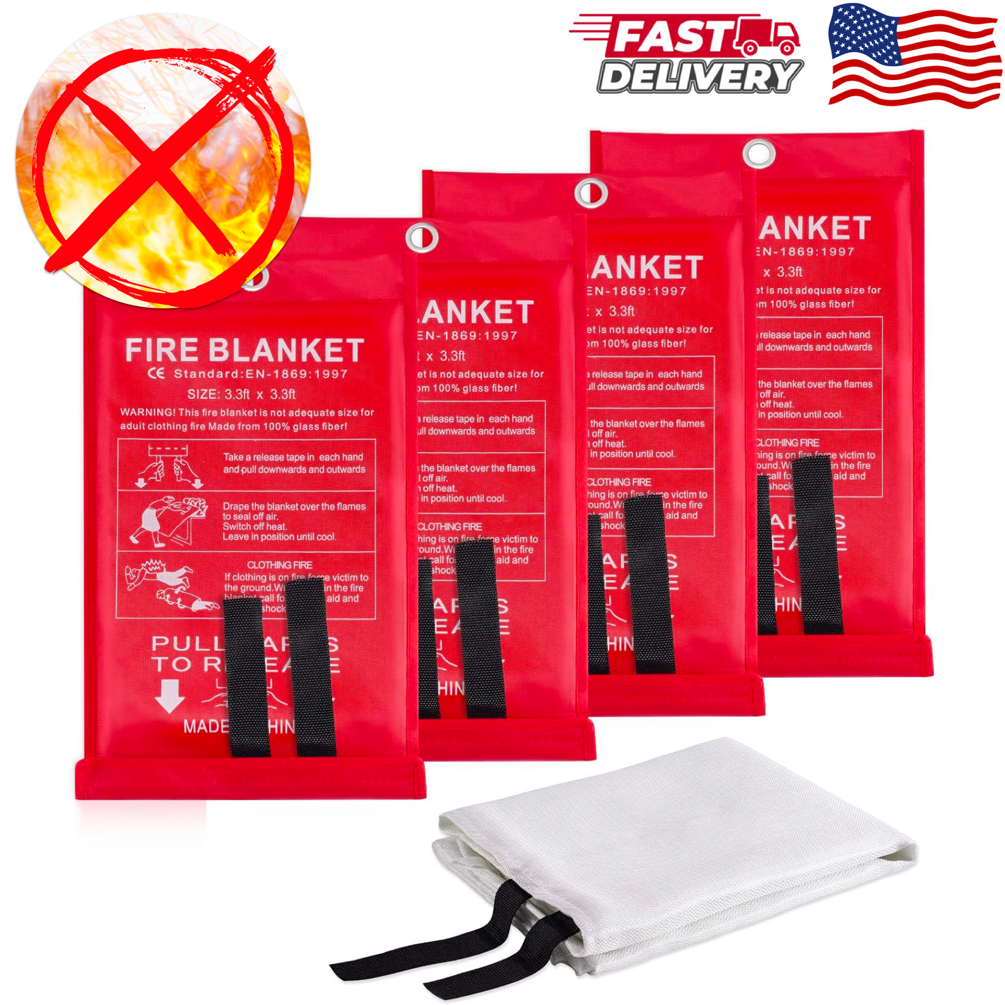 Emergency Fire Blanket (Easy-to-Use)